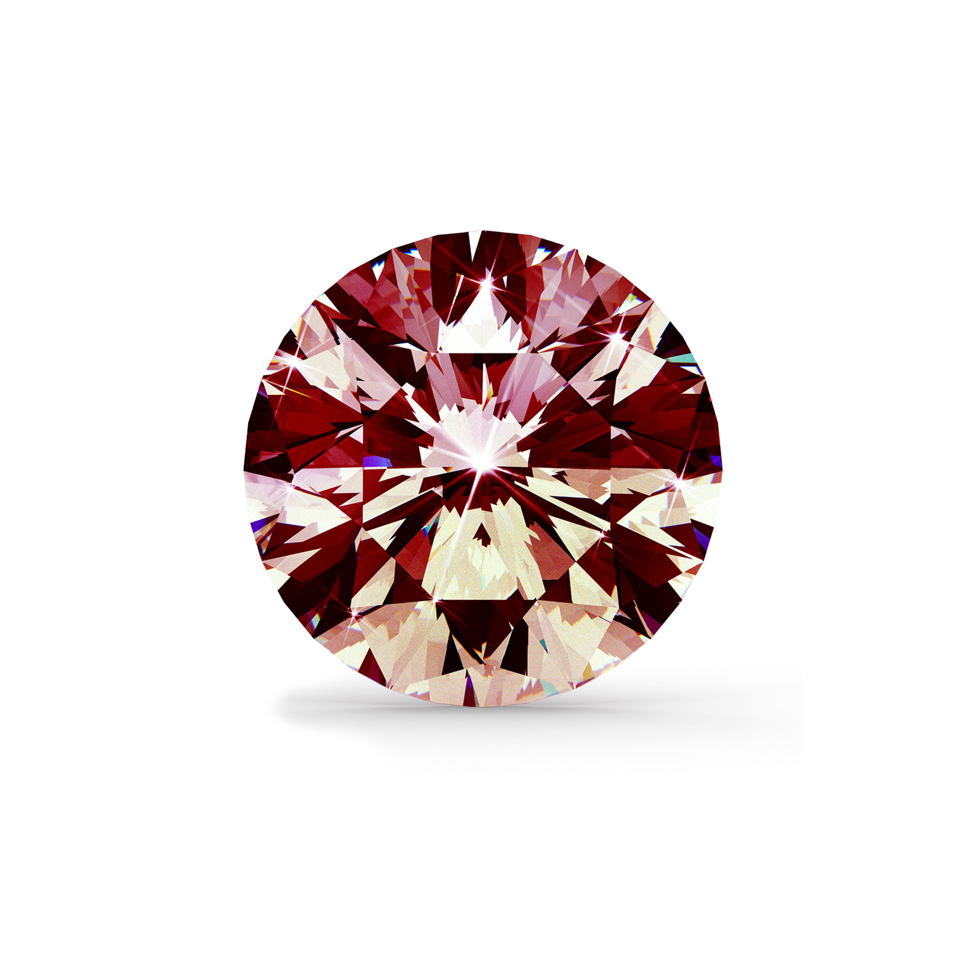 Rød diamant brilliant round cut
